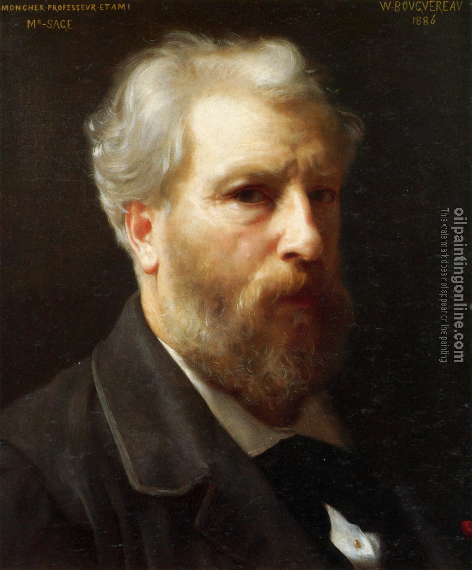 Bouguereau, William-Adolphe - Autoportrait presente a M. Sage ( Self-portrait presented to M. Sage)